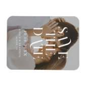 Modernes, minimales Chic-Foto-Hochzeit retten das Magnet (Horizontal)