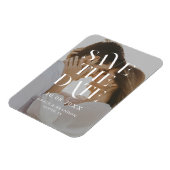 Modernes, minimales Chic-Foto-Hochzeit retten das Magnet (Linke Seite)