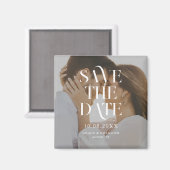 Modernes, minimales Chic-Foto-Hochzeit retten das  Magnet (Vorderseite/Rückseite)