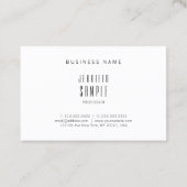 Modernes minimales Design Anspruchsvolle intellige Visitenkarte (Rückseite)