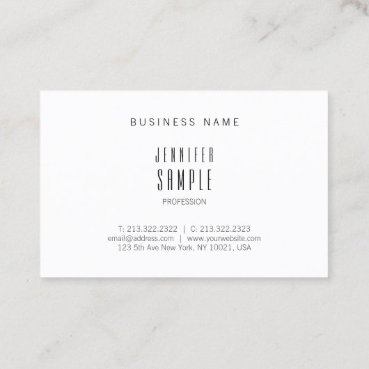 Modernes minimales Design Anspruchsvolle intellige Visitenkarte (Rückseite)