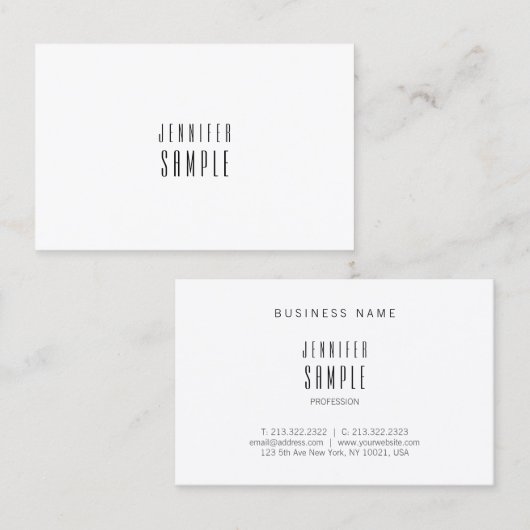 Modernes minimales Design Anspruchsvolle intellige Visitenkarte (Vorne/Hinten)