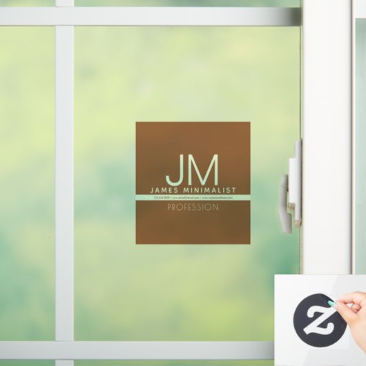 Modernes minimales Design | braun und transparent Fensteraufkleber (Zuhause)