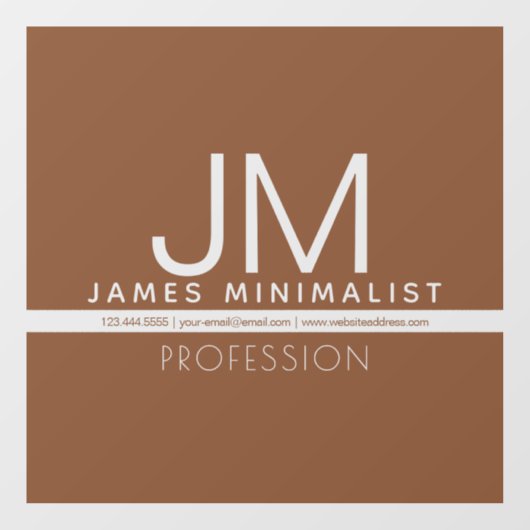 Modernes minimales Design | braun und transparent Fensteraufkleber (Blatt)