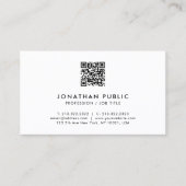 Modernes minimales Design Eleganter Beruflicher QR Visitenkarte (Vorderseite)