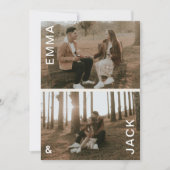 Modernes minimales doppeltes Foto Save the Date Einladung (Vorderseite)