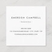 Modernes, minimales, dunkelgraues Logo Quadratische Visitenkarte (Rückseite)