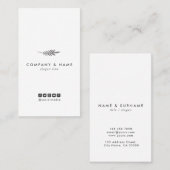 Modernes minimales elegantes Blatt-weiße u. graue Visitenkarte (Vorne/Hinten)