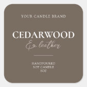 Modernes, minimales Elegantes Candle Label Quadratischer Aufkleber (Vorderseite)