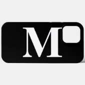 Modernes, minimales Elegantes Schwarz-weißes Monog Case-Mate iPhone Hülle (Rückseite (Horizontal))