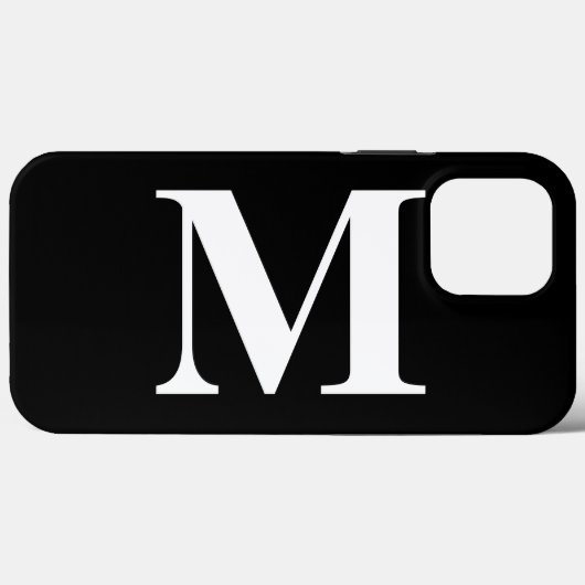 Modernes, minimales Elegantes Schwarz-weißes Monog Case-Mate iPhone Hülle (Rückseite (Horizontal))