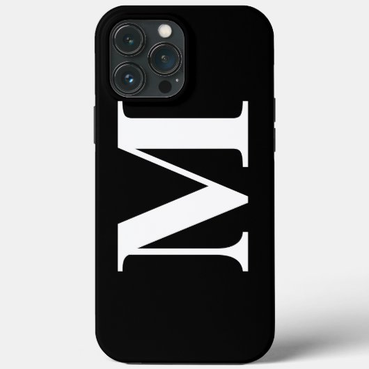 Modernes, minimales Elegantes Schwarz-weißes Monog Case-Mate iPhone Hülle (Rückseite)