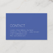 Modernes minimales elegantes weißes Blau Visitenkarte (Rückseite)