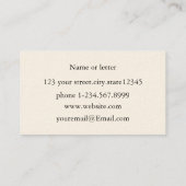 Modernes, minimales Elfenbein Visitenkarte (Rückseite)