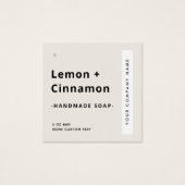 Modernes, minimales Etikett mit hellbraunem Quadra (Vorderseite)