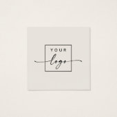 Modernes, minimales Etikett mit hellbraunem Quadra (Rückseite)