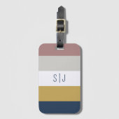 Modernes, minimales Farbblockmonogramm individuell Gepäckanhänger (Vorderseite Vertikal)