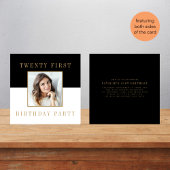 Modernes minimales Foto 21. Geburtstag Einladung