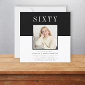 Modernes minimales Foto 60. Geburtstag Einladung
