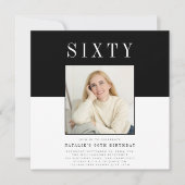 Modernes minimales Foto 60. Geburtstag Einladung (Vorderseite)