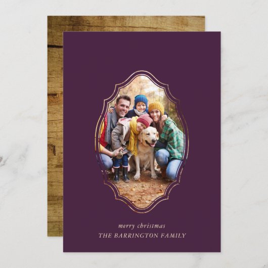 Modernes minimales Foto aus Holz und Pflaume (Vorne/Hinten)