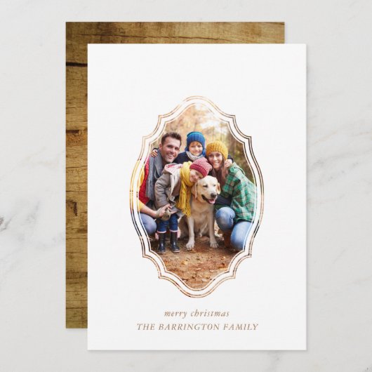 Modernes, minimales Foto aus Weiß und Holz (Vorne/Hinten)