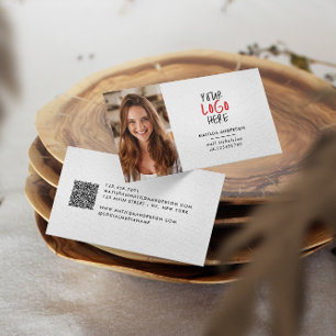 Modernes, minimales Foto-ersetzbares Logo Visitenkarte