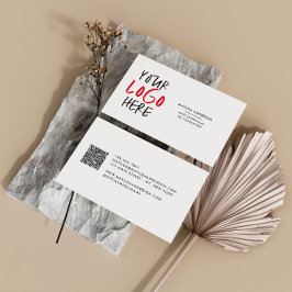 Modernes, minimales Foto-ersetzbares Logo Visitenkarte