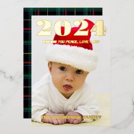 Modernes minimales Foto Folien Feiertagskarte