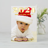 Modernes minimales Foto Folien Feiertagskarte (Stehend vorne)