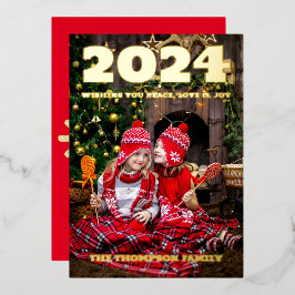 Modernes minimales Foto Folien Feiertagskarte