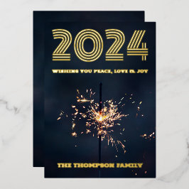 Modernes minimales Foto Folien Feiertagskarte