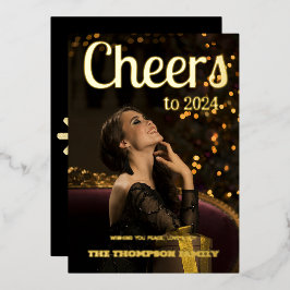 Modernes, minimales Foto Folien Feiertagskarte