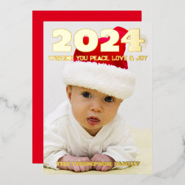 Modernes minimales Foto Folien Feiertagskarte