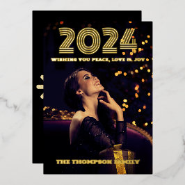 Modernes minimales Foto Folien Feiertagskarte