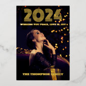 Modernes minimales Foto Folien Feiertagskarte (Vorderseite)