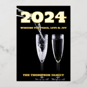 Modernes minimales Foto Folien Feiertagskarte (Vorderseite)