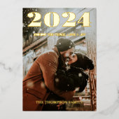 Modernes minimales Foto Folien Feiertagskarte (Vorderseite)