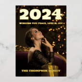 Modernes minimales Foto Folien Feiertagskarte (Vorderseite)