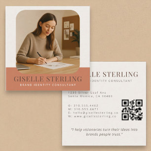 Modernes minimales Foto für Firmennamen Quadratische Visitenkarte