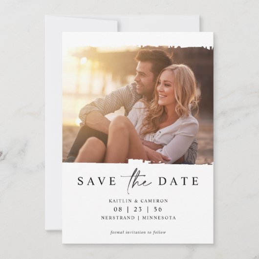 Modernes Minimales Foto für Hochzeiten retten den  Save The Date (Vorderseite)