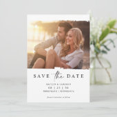 Modernes Minimales Foto für Hochzeiten retten den  Save The Date (Stehend Vorderseite)