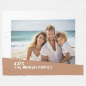 Modernes Minimales Foto mit Diagonal-Farbblock Fleecedecke (Vorderseite (Horizontal))