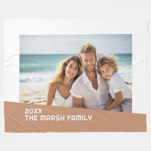 Modernes Minimales Foto mit Diagonal-Farbblock Fleecedecke (Vorderseite (Horizontal))