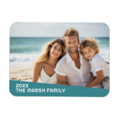 Modernes Minimales Foto mit Diagonal-Farbblock Magnet (Horizontal)