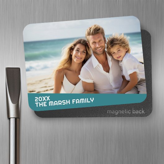 Modernes Minimales Foto mit Diagonal-Farbblock Magnet