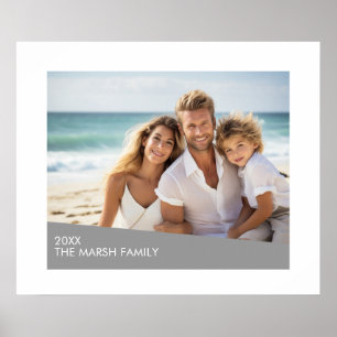 Modernes Minimales Foto mit Diagonal-Farbblock Poster