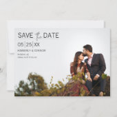Modernes Minimales Foto Save the Date | Schwarz (Vorderseite)
