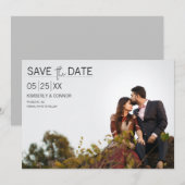 Modernes Minimales Foto Save the Date | Schwarz (Vorne/Hinten)