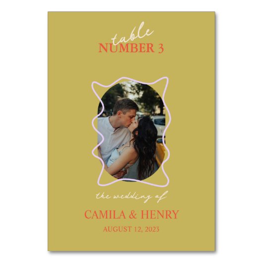 Modernes Minimales Foto | TISCHNUMMER (Rückseite)